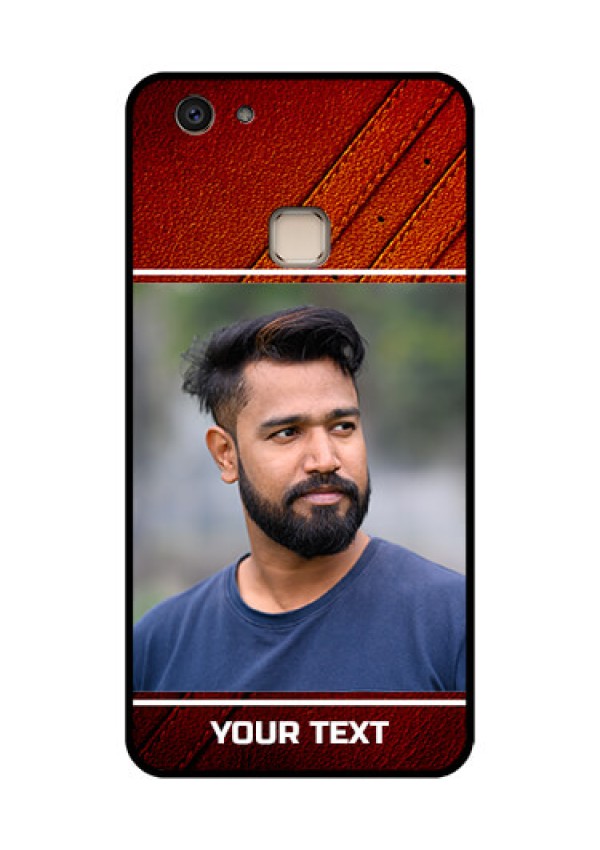 Vivo V7 Plus Custom Glass Phone Case - Leather Phone Case Design