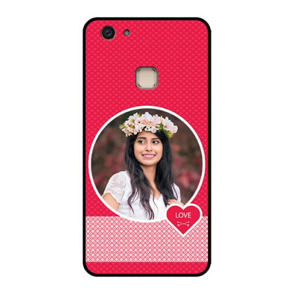 Vivo V7 Plus Custom Glass Phone Case - Pink Color Pattern Design