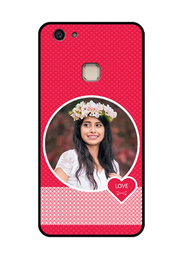 Vivo V7 Plus Custom Glass Phone Case - Pink Color Pattern Design