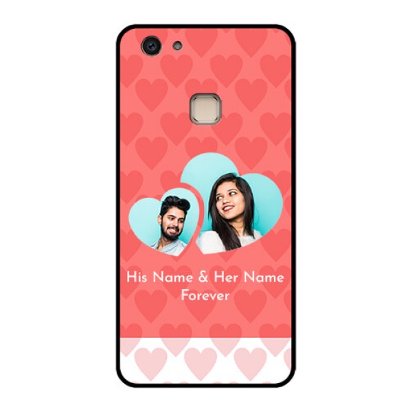 Vivo V7 Plus Custom Glass Phone Case - Couple Pic Upload Design