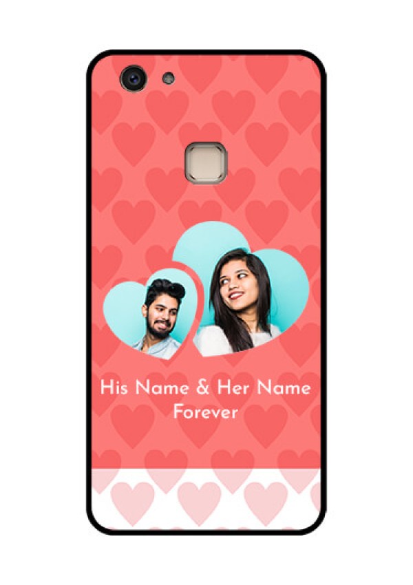 Vivo V7 Plus Custom Glass Phone Case - Couple Pic Upload Design