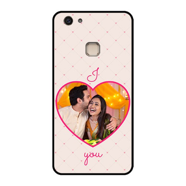 Vivo V7 Plus Custom Glass Phone Case - Heart Shape Design
