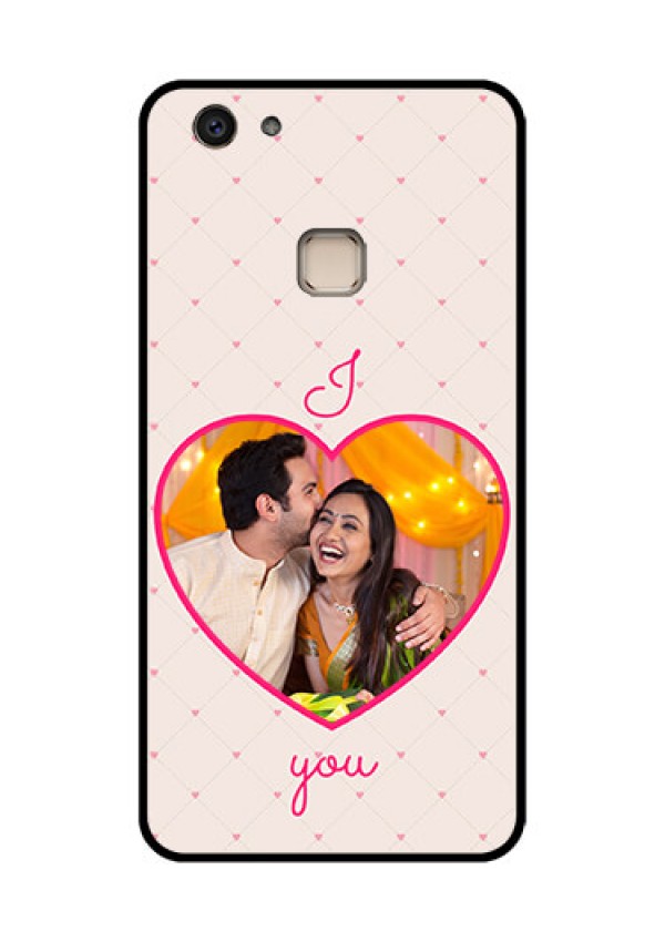 Vivo V7 Plus Custom Glass Phone Case - Heart Shape Design