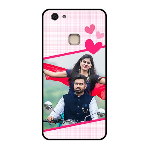 Vivo V7 Plus Custom Glass Phone Case - Love Shape Heart Design