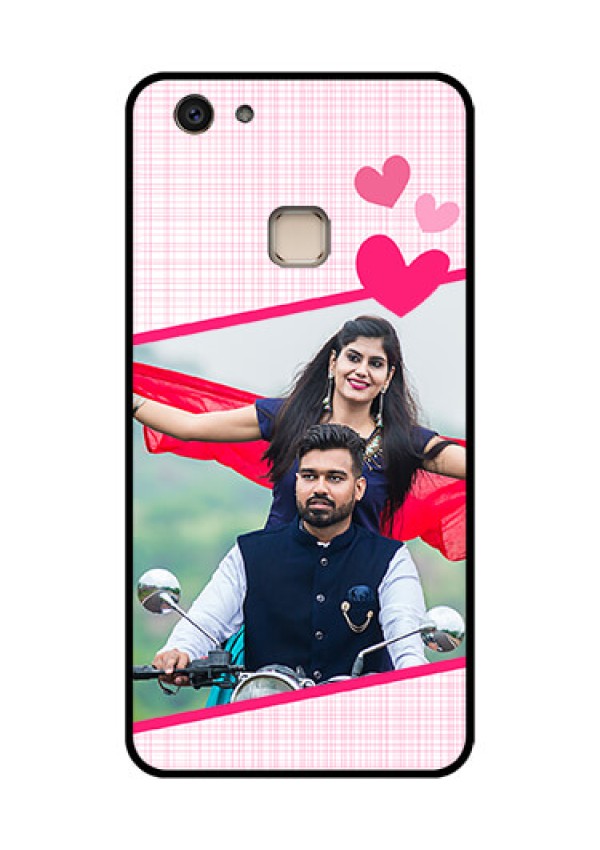 Vivo V7 Plus Custom Glass Phone Case - Love Shape Heart Design