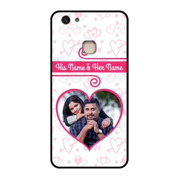 Vivo V7 Plus Custom Glass Phone Case - Heart Shape Love Design