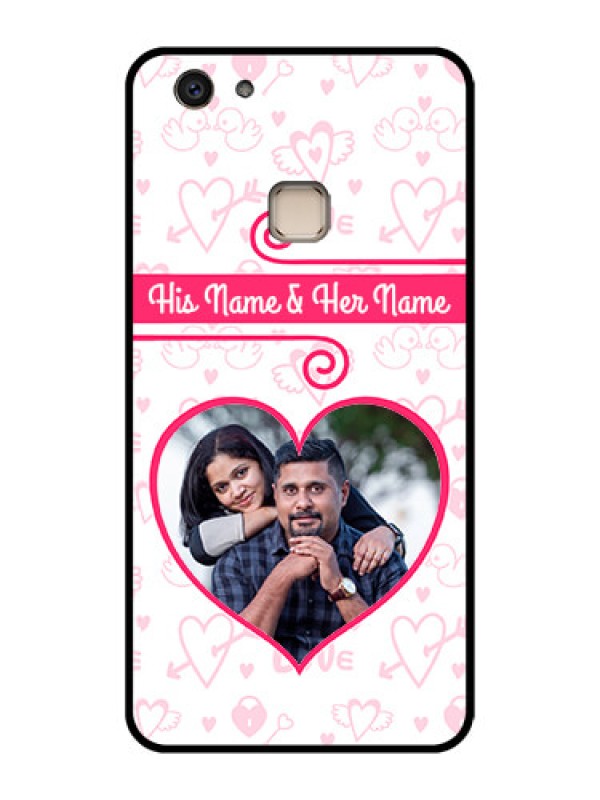 Custom Vivo V7 Plus Custom Glass Phone Case - Heart Shape Love Design