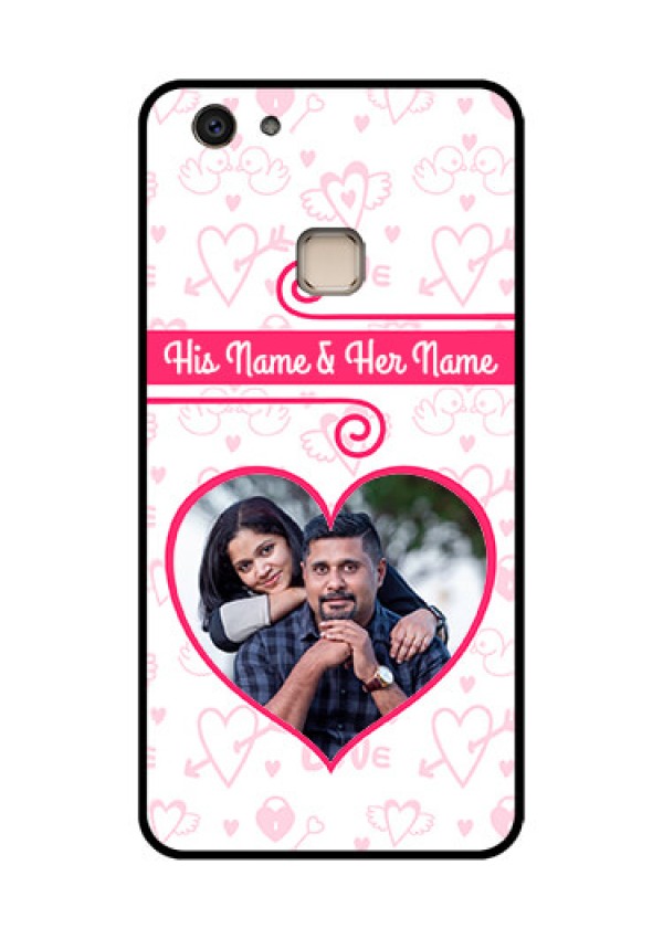Vivo V7 Plus Custom Glass Phone Case - Heart Shape Love Design
