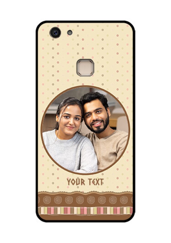 Vivo V7 Plus Custom Glass Phone Case - Brown Dotted Mobile Case Design