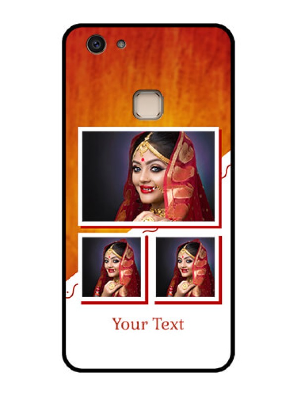 Custom Vivo V7 Plus Custom Glass Phone Case - Wedding Memories Design