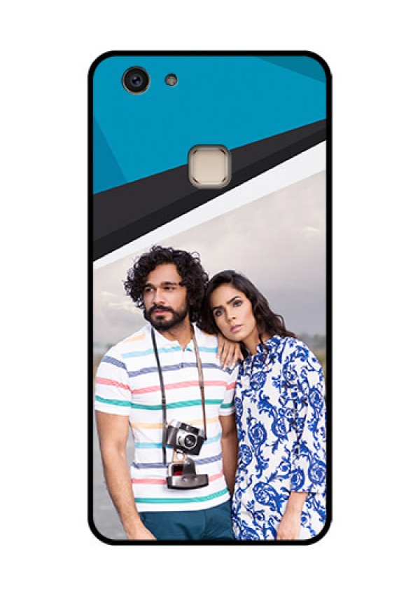 Vivo V7 Plus Custom Glass Phone Case - Simple Pattern Photo Upload Design