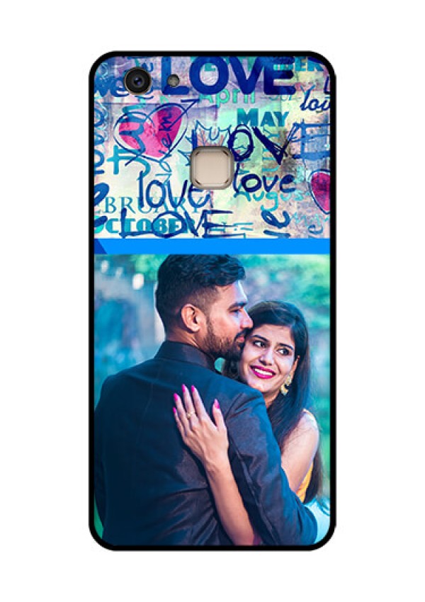 Vivo V7 Plus Custom Glass Phone Case - Colorful Love Design