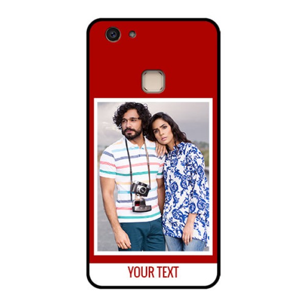Vivo V7 Plus Custom Glass Phone Case - Red Color Design