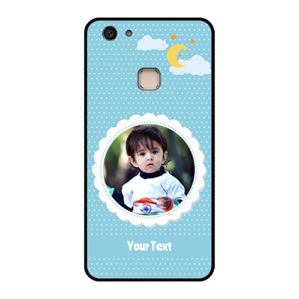 Vivo V7 Plus Custom Glass Phone Case - Violet Pattern Design