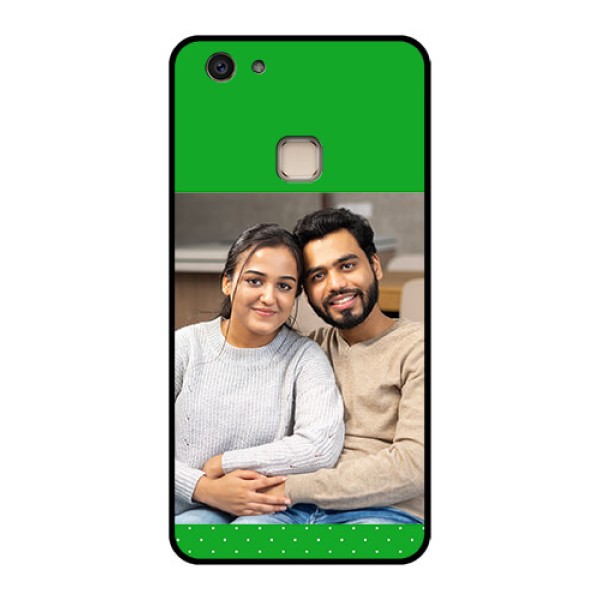 Vivo V7 Plus Custom Glass Phone Case - Green Pattern Design