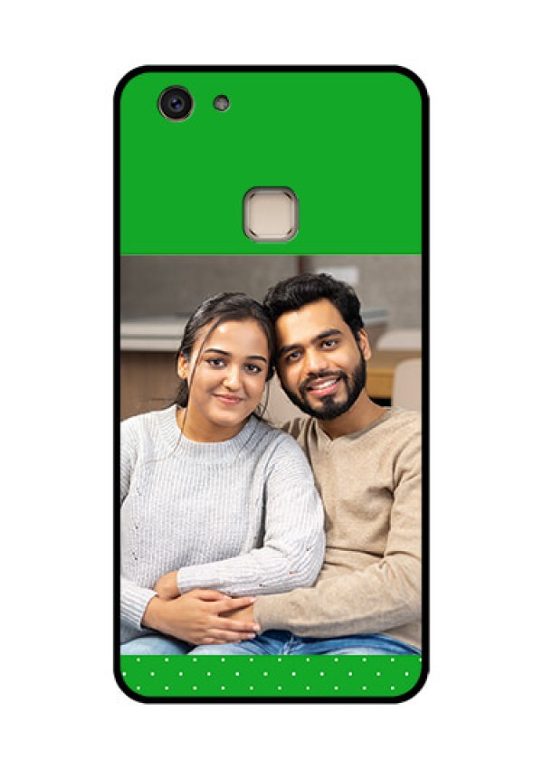 Vivo V7 Plus Custom Glass Phone Case - Green Pattern Design