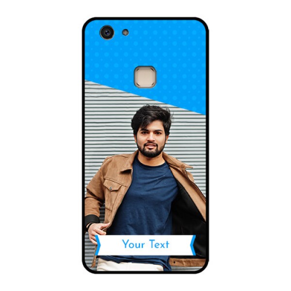 Vivo V7 Plus Custom Glass Phone Case - Simple Blue Color Design