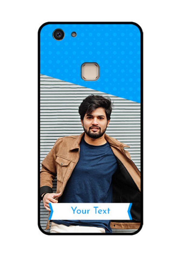 Vivo V7 Plus Custom Glass Phone Case - Simple Blue Color Design