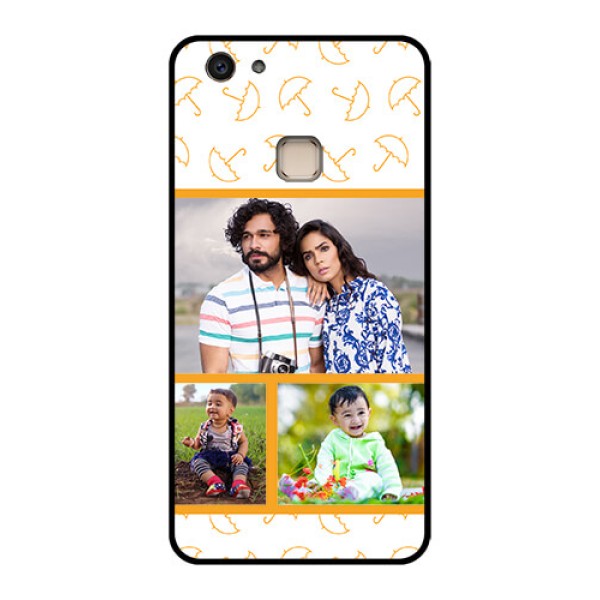 Vivo V7 Plus Custom Glass Phone Case - Yellow Pattern Design Vivo V7 Plus Custom Glass Phone Case - Yellow Pattern Design