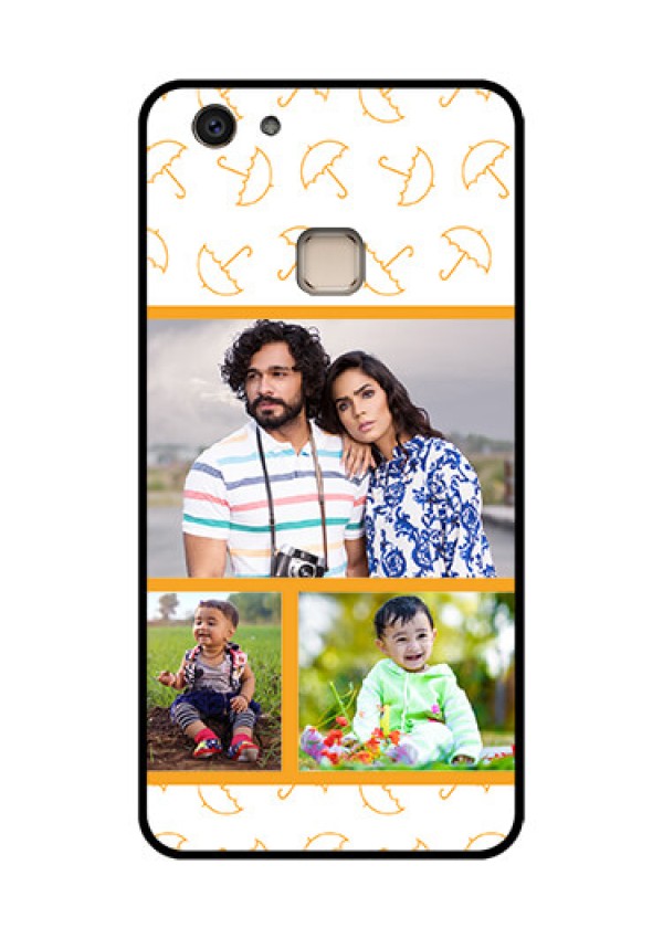 Vivo V7 Plus Custom Glass Phone Case - Yellow Pattern Design