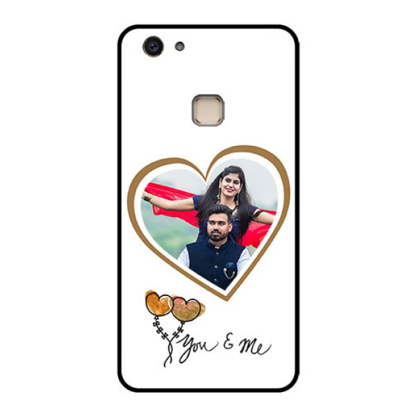 Vivo V7 Plus Custom Glass Phone Case - You & Me Design