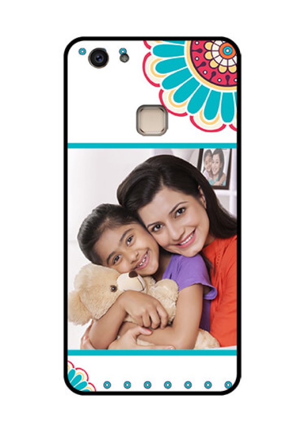 Vivo V7 Plus Custom Glass Phone Case - Flower Design