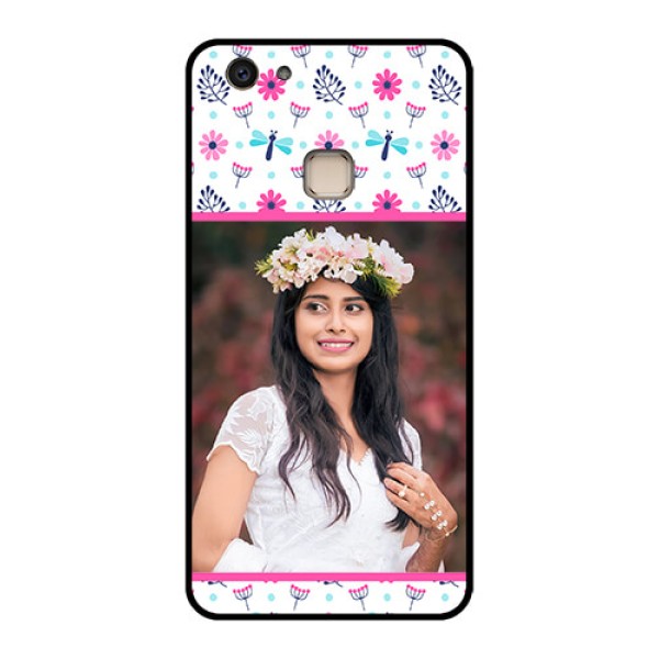 Vivo V7 Plus Custom Glass Phone Case - Colorful Flower Design Vivo V7 Plus Custom Glass Phone Case - Colorful Flower Design