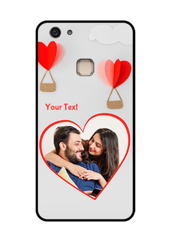 Vivo V7 Plus Custom Glass Phone Case - Parachute Love Design