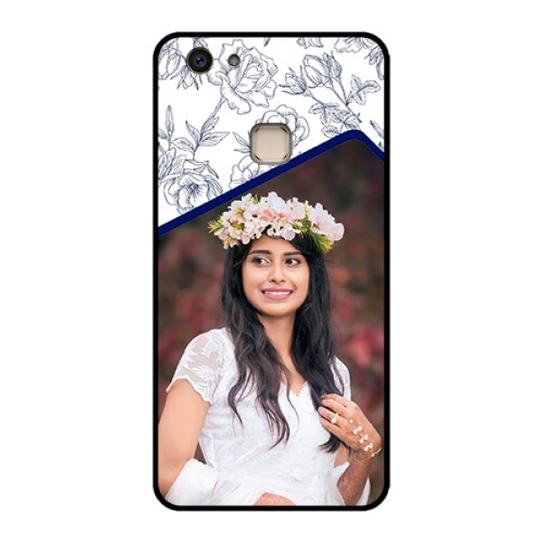 Vivo V7 Plus Custom Glass Phone Case - Classy Floral Design