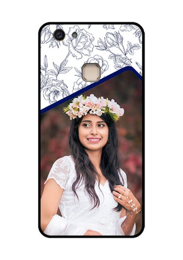 Vivo V7 Plus Custom Glass Phone Case - Classy Floral Design