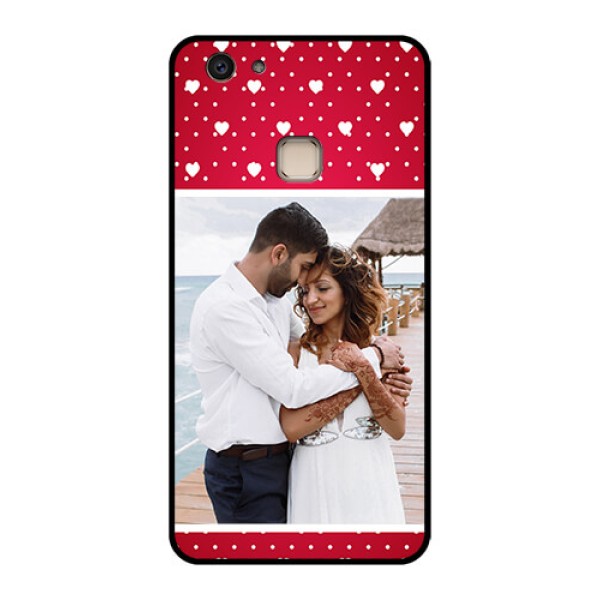Vivo V7 Plus Custom Glass Phone Case - Hearts Mobile Case Design