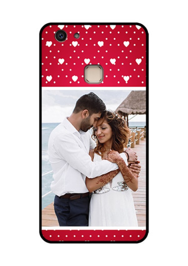 Vivo V7 Plus Custom Glass Phone Case - Hearts Mobile Case Design