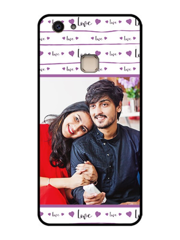 Custom Vivo V7 Plus Custom Glass Phone Case - Couples Heart Design