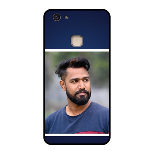 Vivo V7 Plus Custom Glass Phone Case - Simple Royal Blue Design