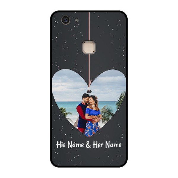 Vivo V7 Plus Custom Glass Phone Case - Hanging Heart Design