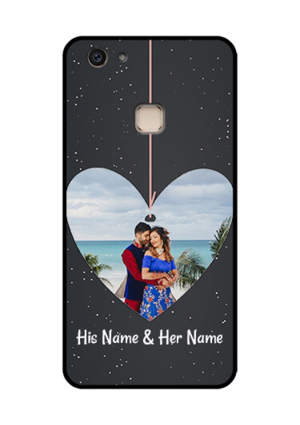 Vivo V7 Plus Custom Glass Phone Case - Hanging Heart Design