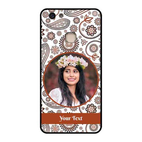 Vivo V7 Plus Custom Glass Phone Case - Abstract Flower Design