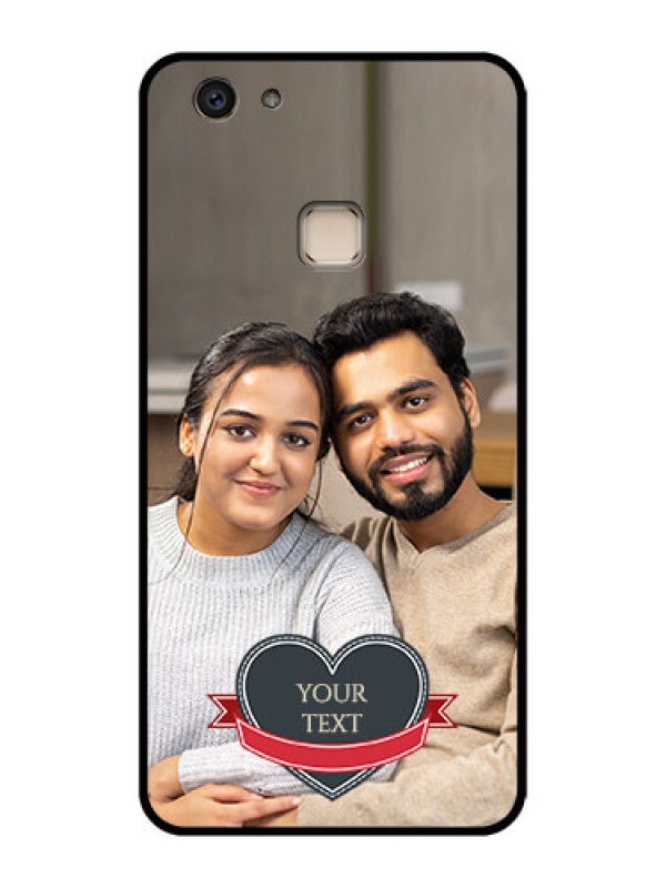 Custom Vivo V7 Plus Custom Glass Phone Case - Just Married Couple Design