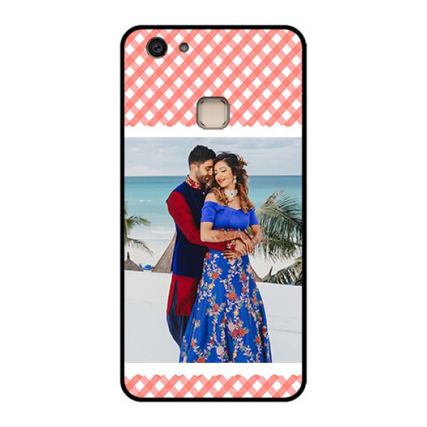 Vivo V7 Plus Custom Glass Phone Case - Pink Pattern Design