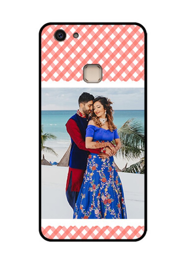 Vivo V7 Plus Custom Glass Phone Case - Pink Pattern Design