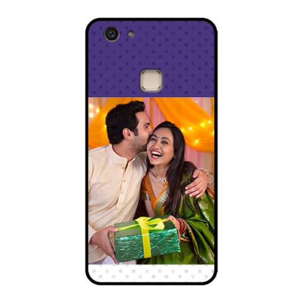 Vivo V7 Plus Custom Glass Phone Case - Violet Colored Pattern Design Vivo V7 Plus Custom Glass Phone Case - Violet Colored Pattern Design