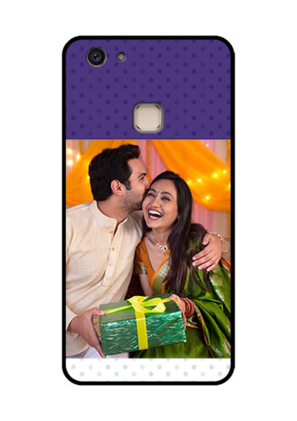 Vivo V7 Plus Custom Glass Phone Case - Violet Colored Pattern Design