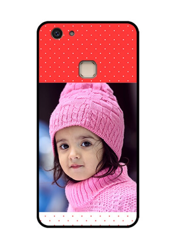 Vivo V7 Plus Custom Glass Phone Case - Red Pattern Design