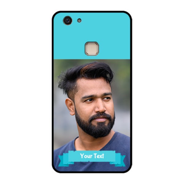 Vivo V7 Plus Custom Glass Phone Case - Blue Color Design
