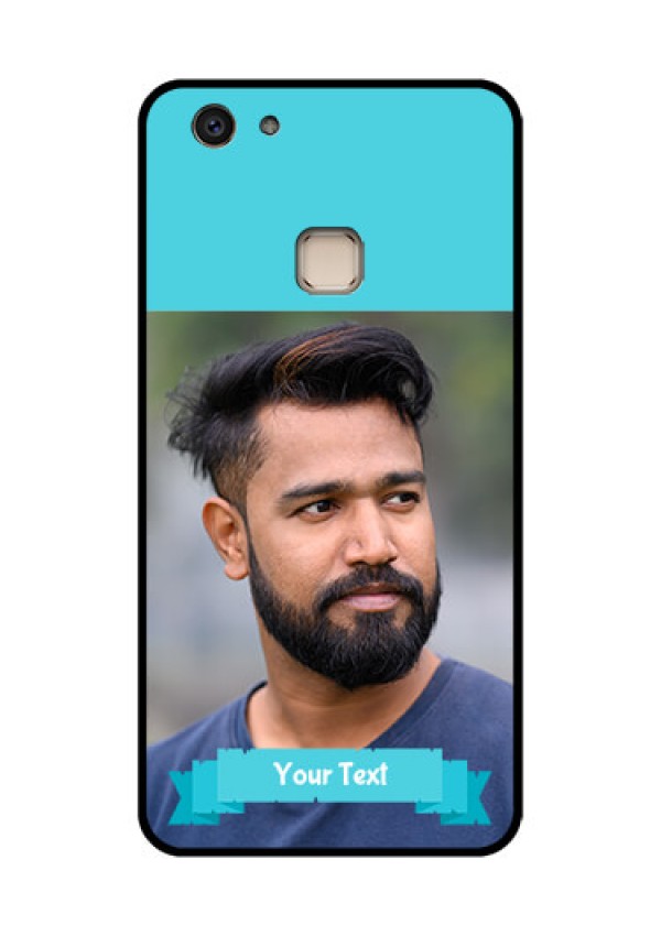 Vivo V7 Plus Custom Glass Phone Case - Blue Color Design