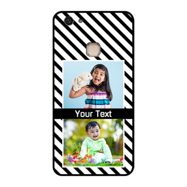 Vivo V7 Plus Custom Glass Phone Case - Black And White Stripes Design Vivo V7 Plus Custom Glass Phone Case - Black And White Stripes Design