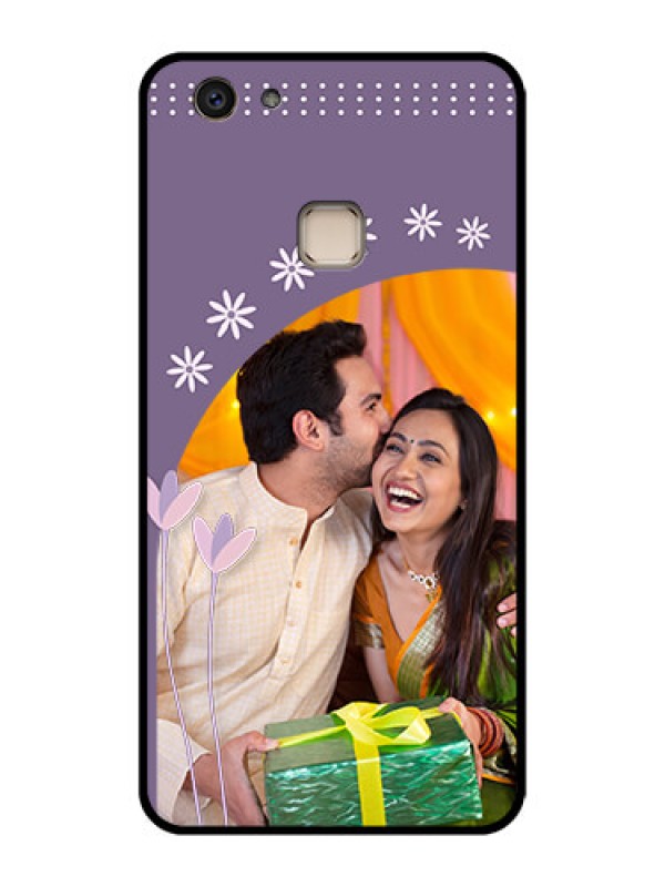 Custom Vivo V7 Plus Custom Glass Phone Case - Lavender Flowers Design