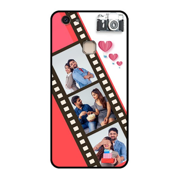 Vivo V7 Plus Custom Glass Phone Case - 3 Image Holder With Film Reel Vivo V7 Plus Custom Glass Phone Case - 3 Image Holder With Film Reel