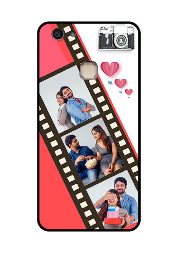 Vivo V7 Plus Custom Glass Phone Case - 3 Image Holder With Film Reel