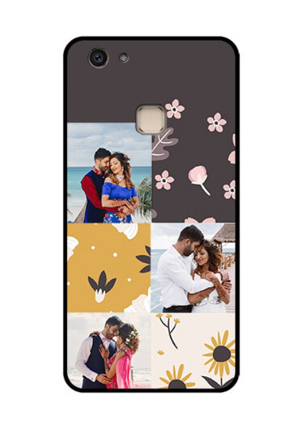Vivo V7 Plus Custom Glass Phone Case - 3 Images With Floral Design